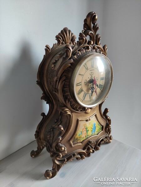 Extremely baroque large plastic fireplace clock