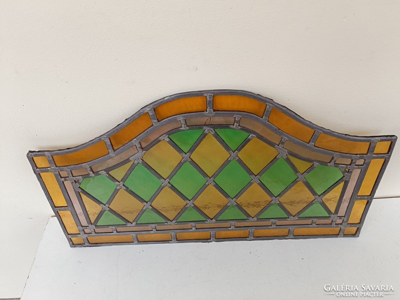 Antique stained glass window lead glass 3 pieces 589 8166