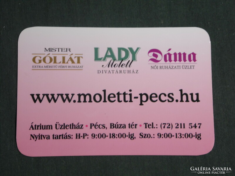 Card calendar, mister goliath, lady plus size, plus size clothing, fashion, Pécs, 2007, (2)