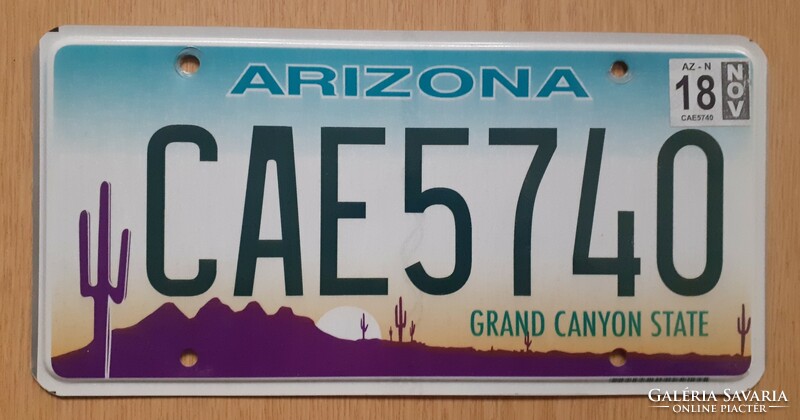 Usa usa license plate cae5740 arizona grand canyon state