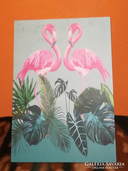 Mural with flamingos.