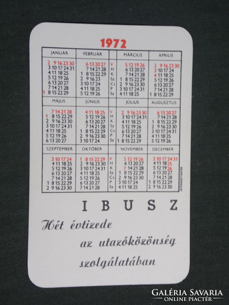 Kártyanaptár, 70 éves IBUSZ utazási iroda, Csehszlovákia Magas Tátra, 1972,   (3)