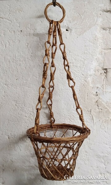 Wicker hanging basket (for flowers, etc.)