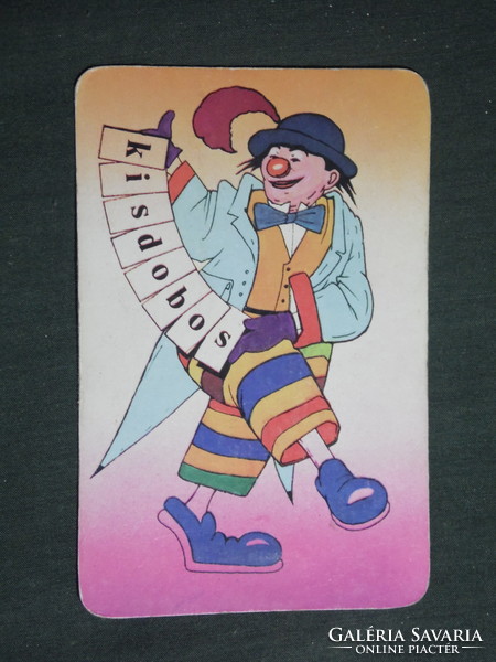 Kártyanaptár, Kisdobos ifjúsági magazin, újság, grafikai rajzos,humoros, bohóc, 1983,   (3)