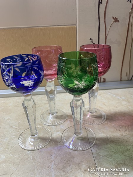 Colorful crystal brandy glasses