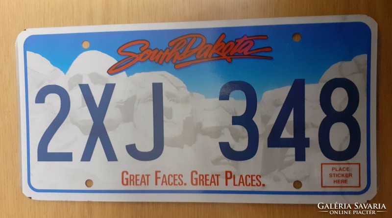 Usa American license plate license plate 2xj 348 south dakota