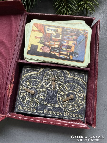 Ritka! V.D. & H.O. Wills 1933 - Bezique kártyajáték készlet