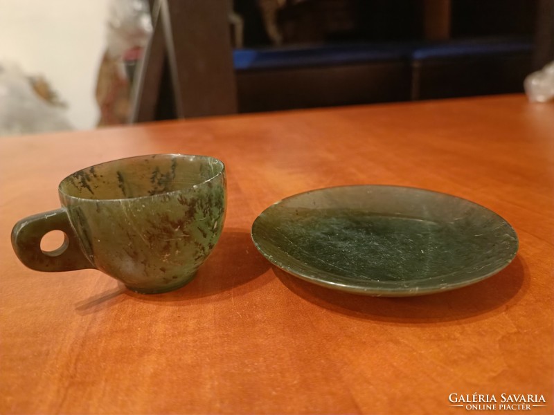 Jade cup with small plate!