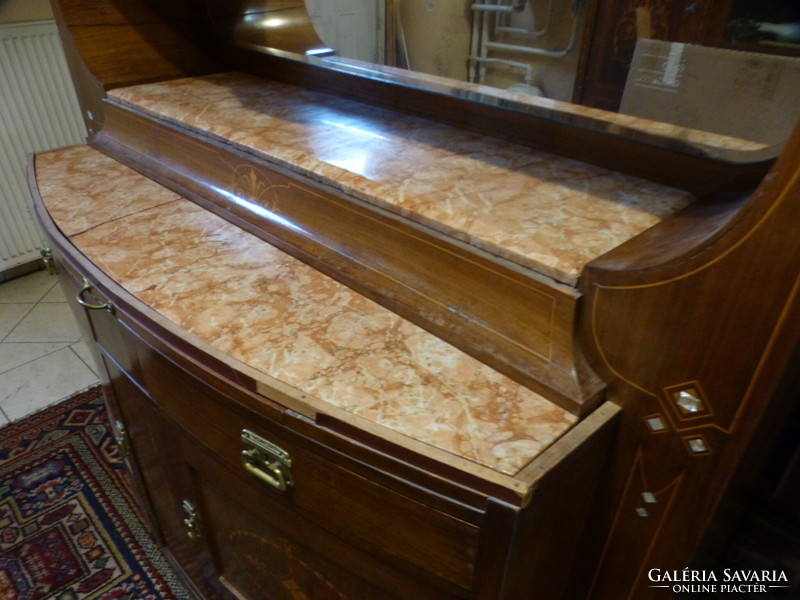 Inlaid art nouveau sideboard.