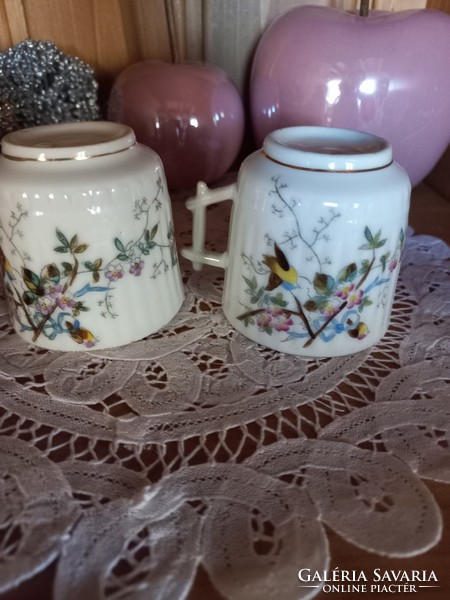 2 db madárkás porcelán csésze