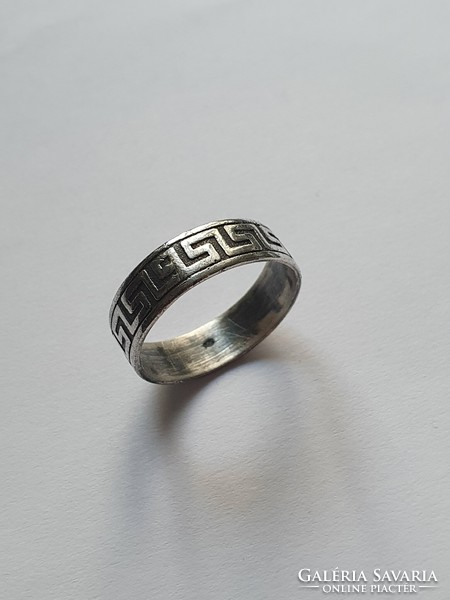 Women's silver ring with Greek pattern