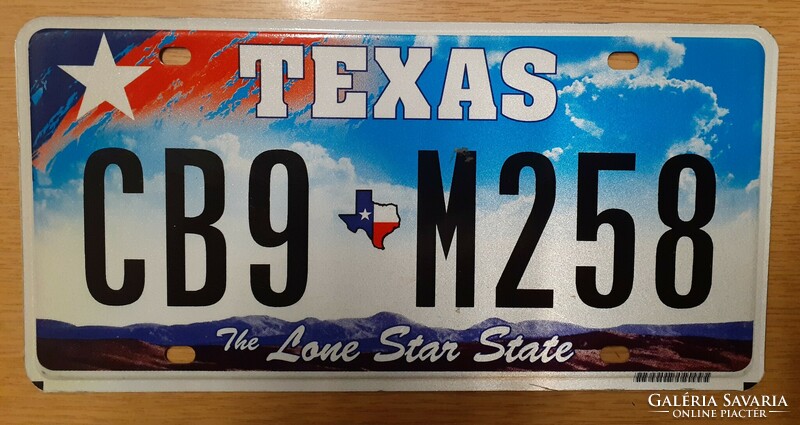 Usa american license plate cb9 m258 texas the lone star state