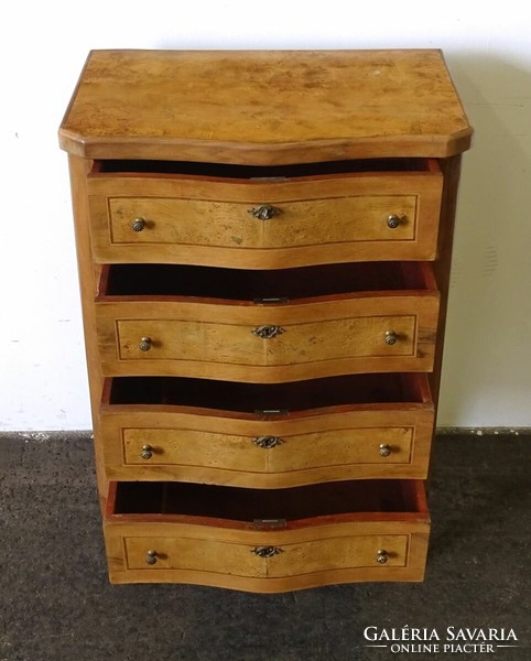 1P510 old four-drawer chest of drawers with marquetry