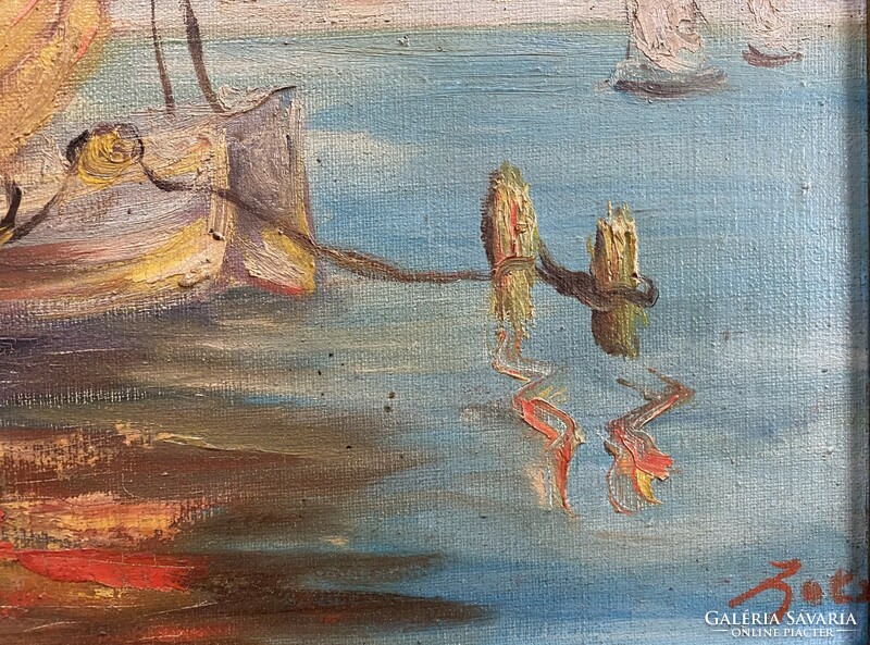 Sailboats - oil, canvas
