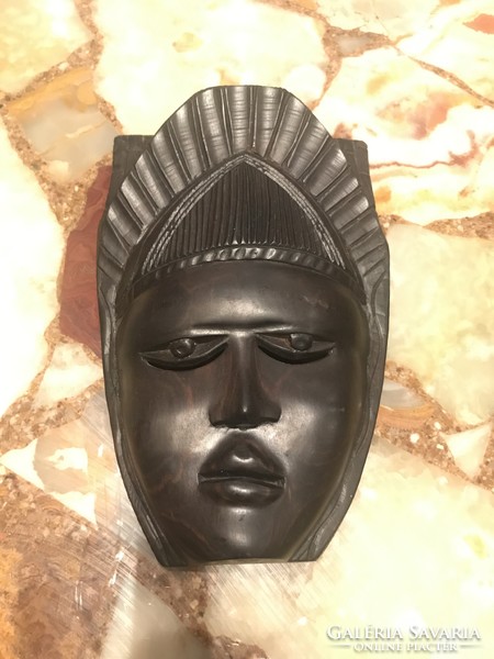 Antique African ebony mask Baule ethnic group Ivory Coast/Ghana