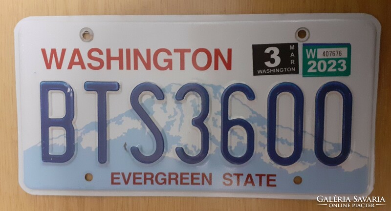 Usa american license plate bts3600 washington evergreen state