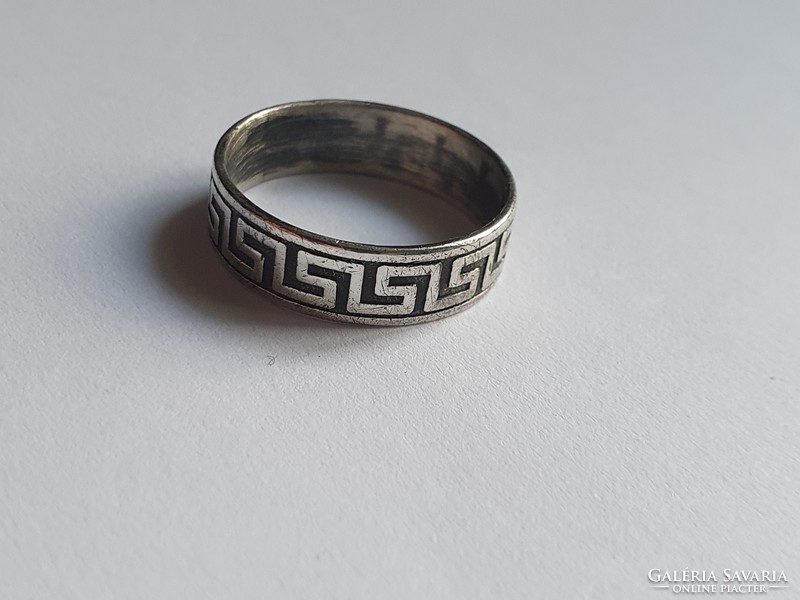 Women's silver ring with Greek pattern