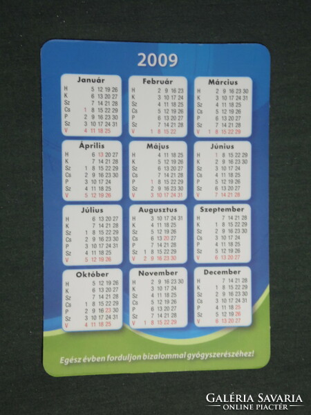 Card calendar, Gyöngy pharmacies, Zsolnay pharmacy, Pécs, 2009, (2)