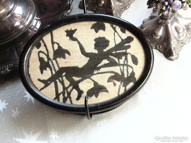 Antique fairy silhouette handmade framed