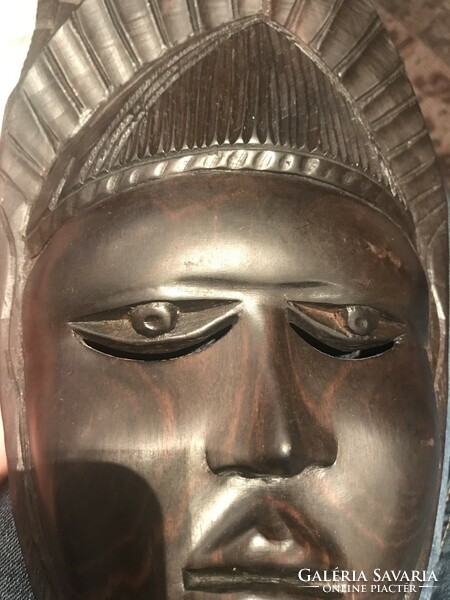 Antique African ebony mask Baule ethnic group Ivory Coast/Ghana