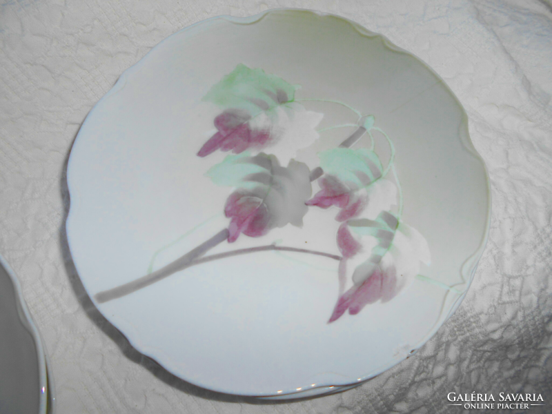 6 db Antik Eichwald porcelán leveles ág  mintás tányér  19 cm