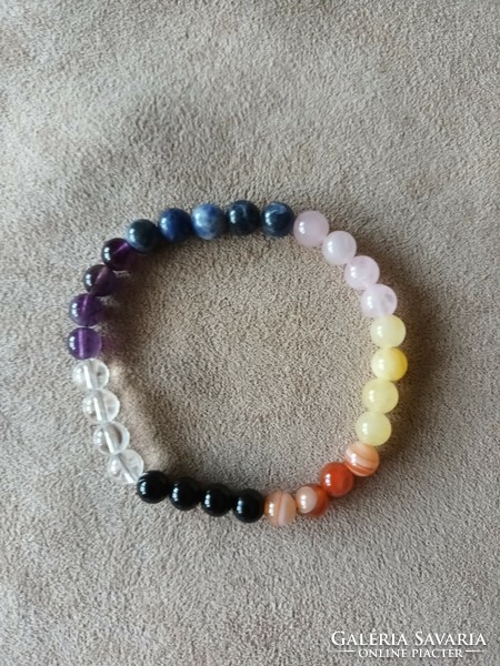 Chakra mineral bracelet made of 6 mm balls