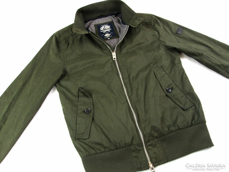 Original superdry (s / m) sporty military green men's quality transitional jacket / coat