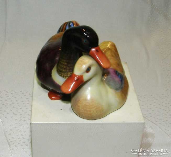 A pair of Herend porcelain figurines of ducks