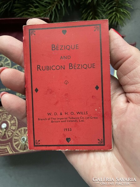Ritka! V.D. & H.O. Wills 1933 - Bezique kártyajáték készlet