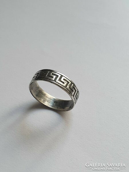 Women's silver ring with Greek pattern