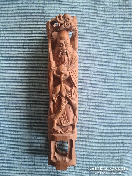 Asian wood carving, handmade wooden sculpture
