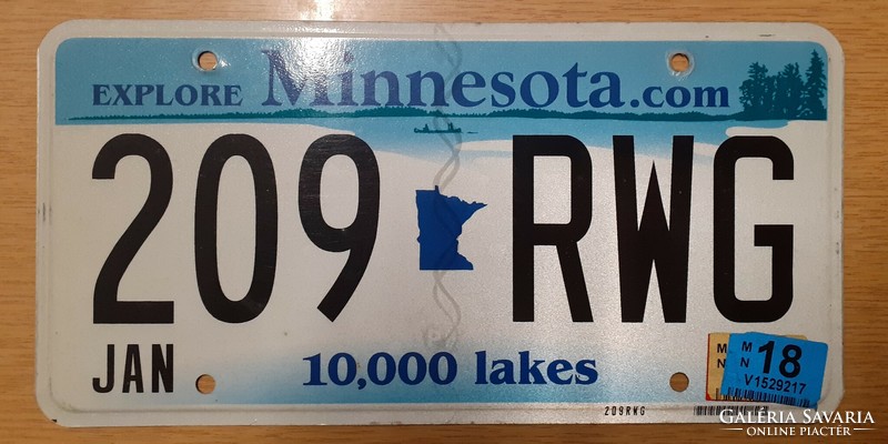 Usa american license plate license plate 209-rwg minnesota