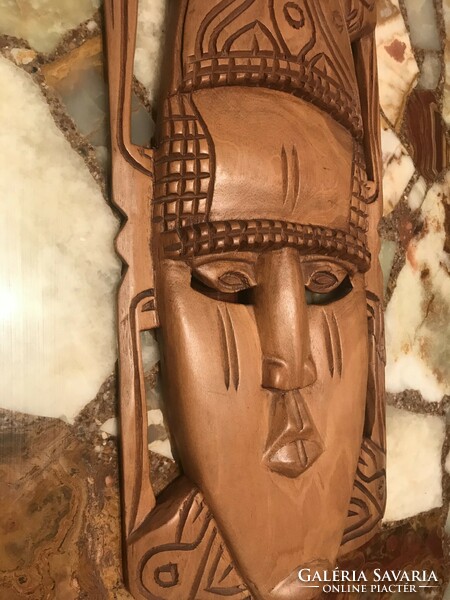 Antik afrikai faragott fa maszk Elefántcsontpart - Ritkaság
