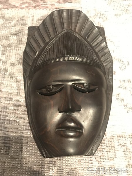 Antique African ebony mask Baule ethnic group Ivory Coast/Ghana