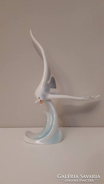 Hibátlan extra nagyméretű Hollóházi porcelán sirály madár 23 cm