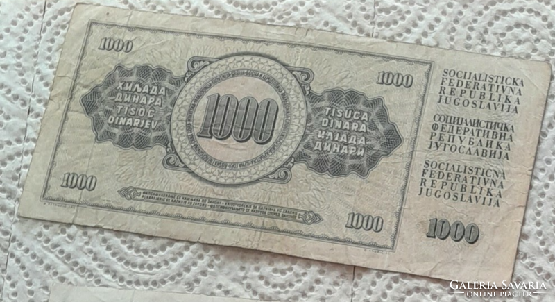 Jugoszláv 1000 dínár (bankjegy-1978)