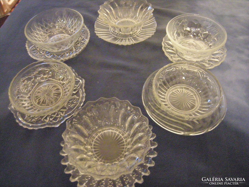 Small glass cake plates, small compote bowls