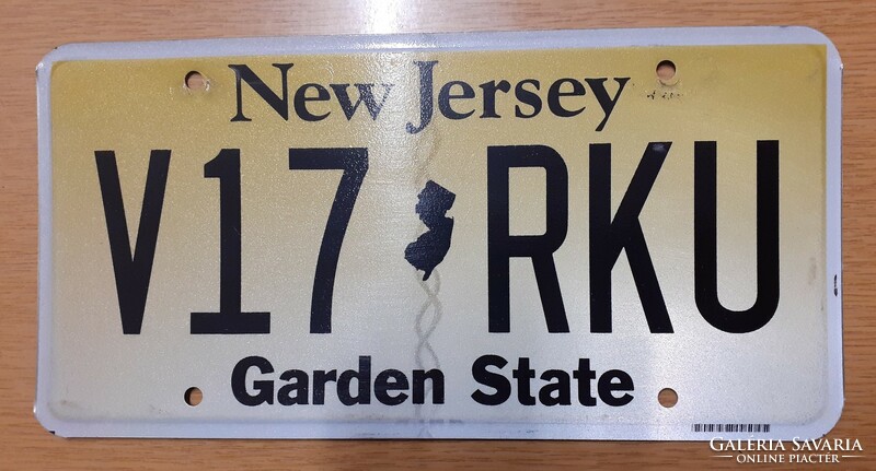 USA amerikai rendszám rendszámtábla V17 RKU New Jersey Garden State