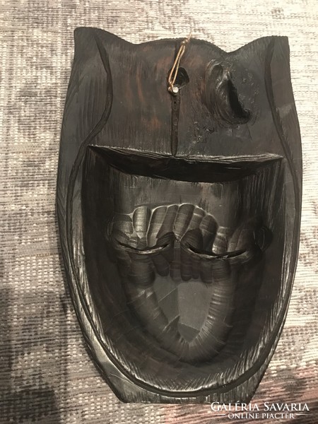 Antique African ebony mask Baule ethnic group Ivory Coast/Ghana