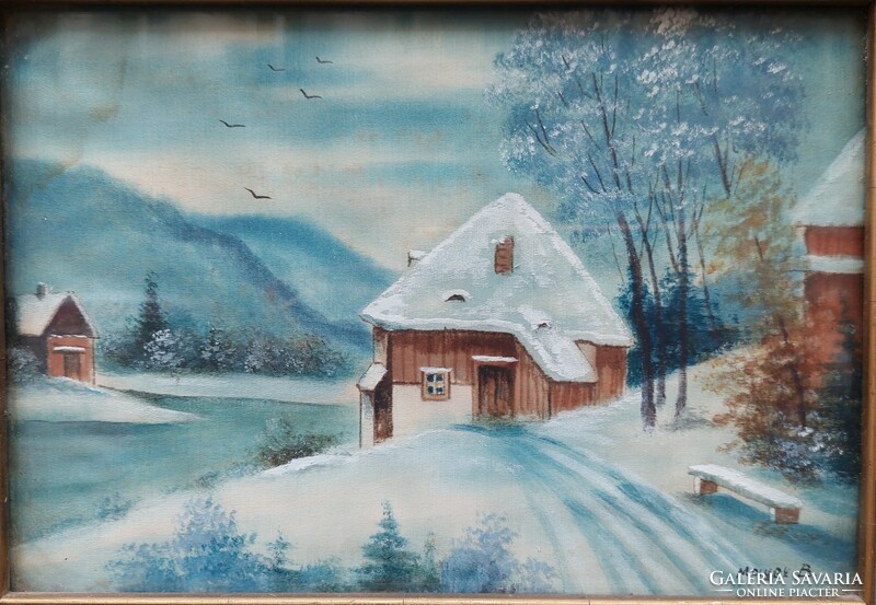 Mayer B. festmény, téli táj
