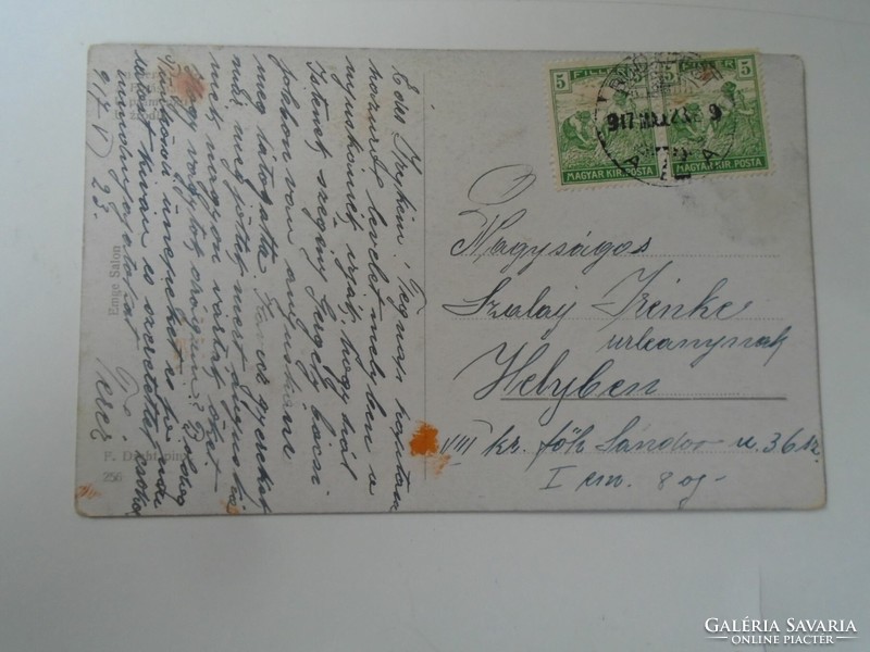 D199454 old postcard - 1917 f draht - enge salon - at the source - Irénke Szalay