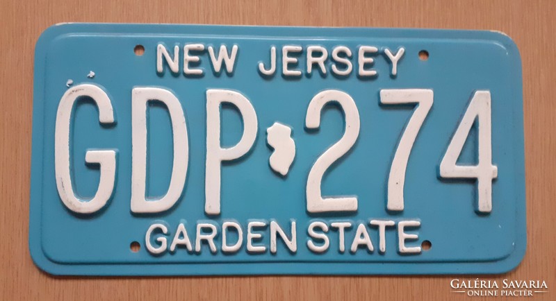 Usa american license plate license plate gdp-274 new jersey garden state