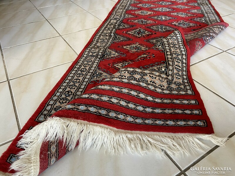 Hand-knotted Pakistani running rug 76x260cm