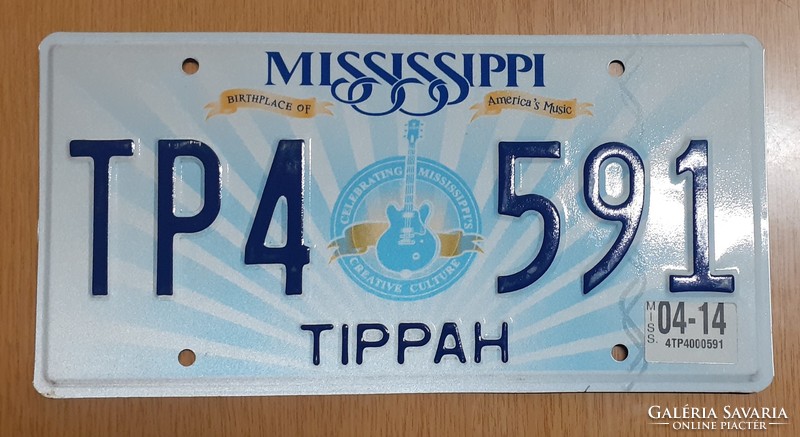 USA amerikai rendszám rendszámtábla 2AH 996 Mississippi Tippah