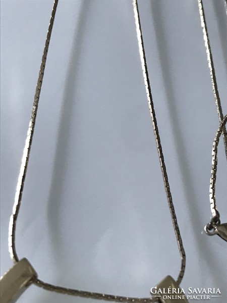 Modern necklace with dull gold plating, 84 cm long