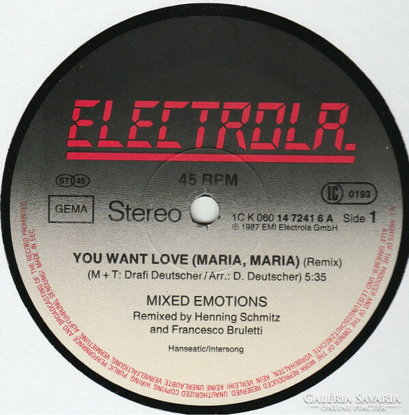 Mixed Emotions - You Want Love (Maria, Maria...) (Special Re-Emotion-Mix) (12", Maxi)