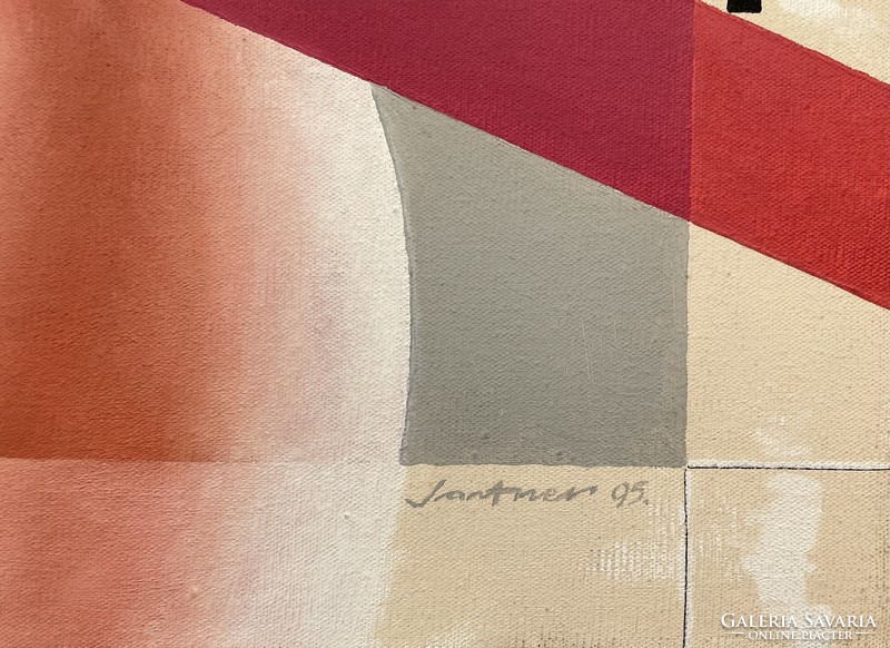 Jantner János, Behálózva - női akt c. alkotása, akril, vászon, 70x50 cm, keret nélkül