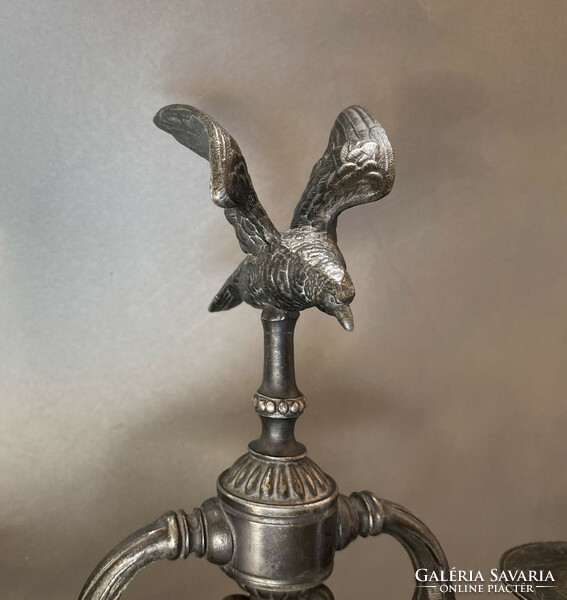 A special pewter candle holder pair.