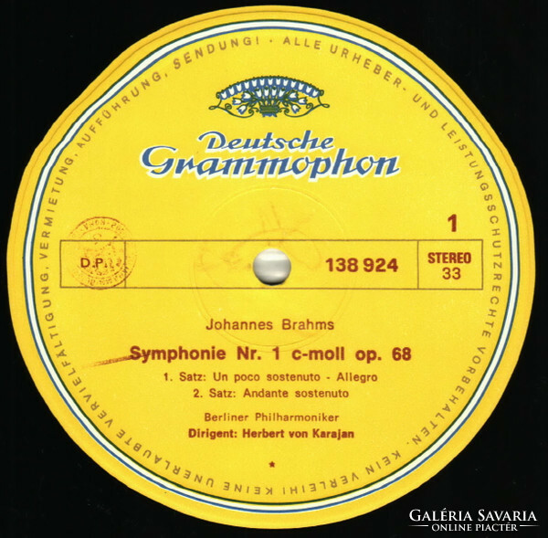 Brahms, Herbert von Karajan, Berlin Philharmonic - symphony no. 1 in C minor, Op. 68 (Lp, rp)