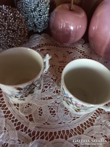 2 porcelain cups with birds